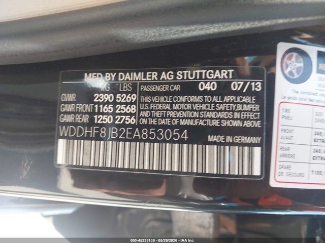 Продажа на аукционе авто 2014 Mercedes-benz E 350 4matic, vin: WDDHF8JB2EA853054, номер лота: 45233139