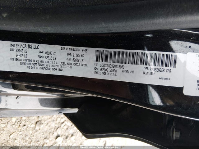 Продаж на аукціоні авто 2016 Chrysler 200 Limited Platinum, vin: 1C3CCCAG9GN119006, номер лоту: 45233194
