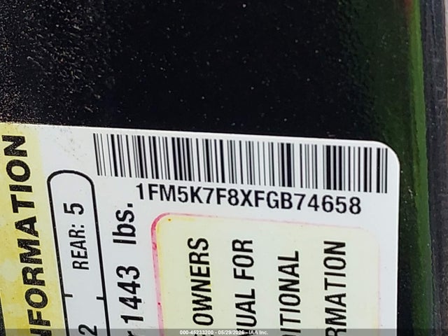 Продажа на аукционе авто 2015 Ford Explorer Limited, vin: 1FM5K7F8XFGB74658, номер лота: 45233200