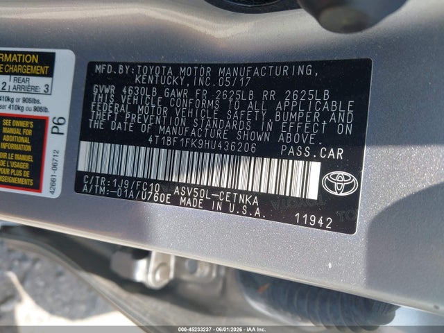 4T1BF1FK9HU436206 Toyota CAMRY LE