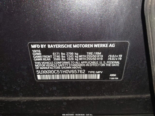 Продажа на аукционе авто 2017 Bmw X5 Xdrive35i, vin: 5UXKR0C51H0V65762, номер лота: 45233263