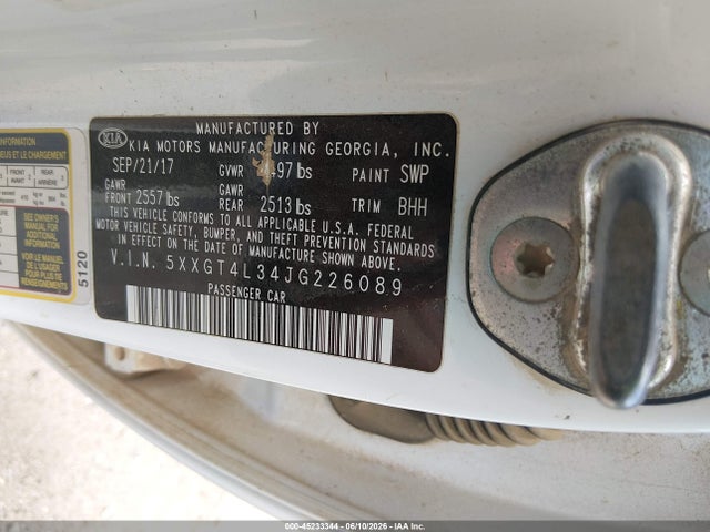 KIA Optima Lx 2018 5XXGT4L34JG226089 Image 9