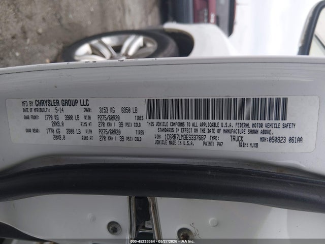 45233364 :رقم المزاد ، 1C6RR7LM3ES337687 vin ، 2014 Ram 1500 Big Horn مزاد بيع