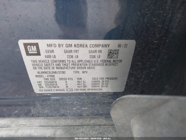 Aukcja sprzedaży 2022 Buick Encore Gx Awd Preferred, vin: KL4MMCSL0NB137282, numer aukcji: 45233574