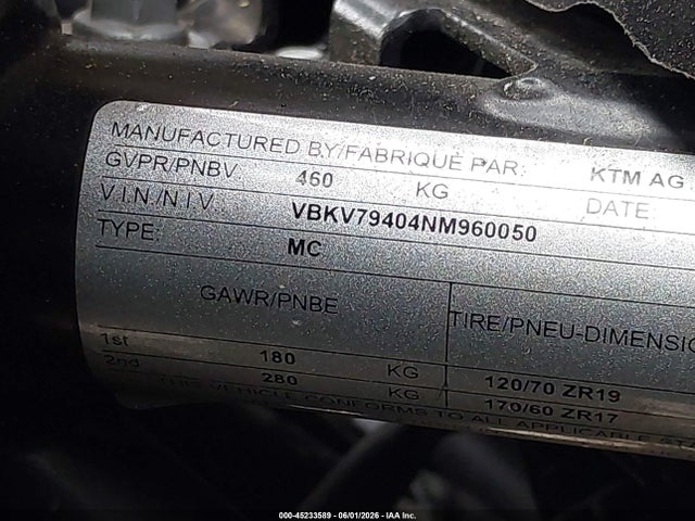 KTM 1290 Super Adventure S 2022 VBKV79404NM960050 Image 10