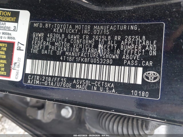 4T1BF1FK8FU053290 Toyota CAMRY SE