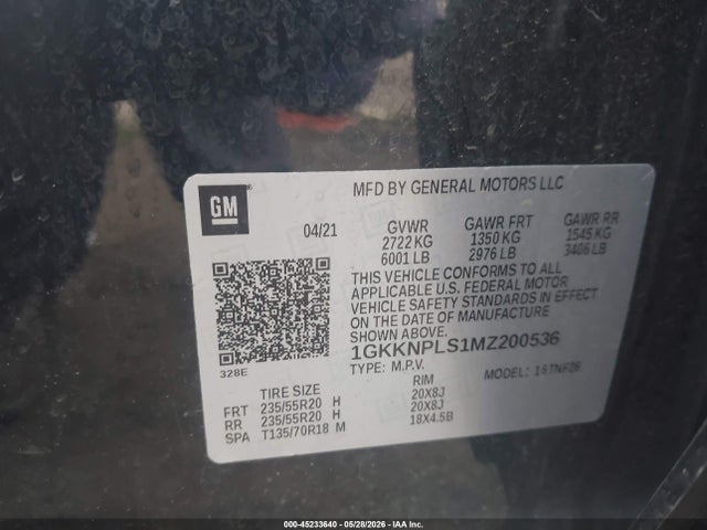 GMC Acadia Fwd Denali 2021 1GKKNPLS1MZ200536 Image 9
