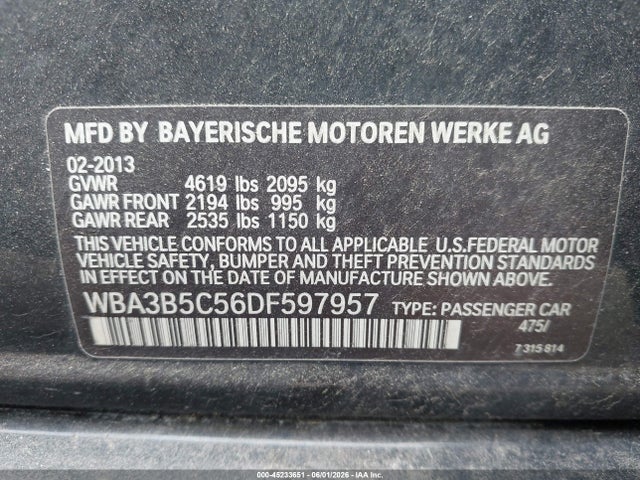 Продаж на аукціоні авто 2013 Bmw 328i Xdrive, vin: WBA3B5C56DF597957, номер лоту: 45233651