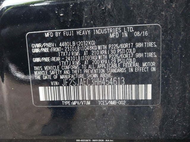 Subaru Forester 2.5i Premium 2017 JF2SJAEC3HH454613 Image 9