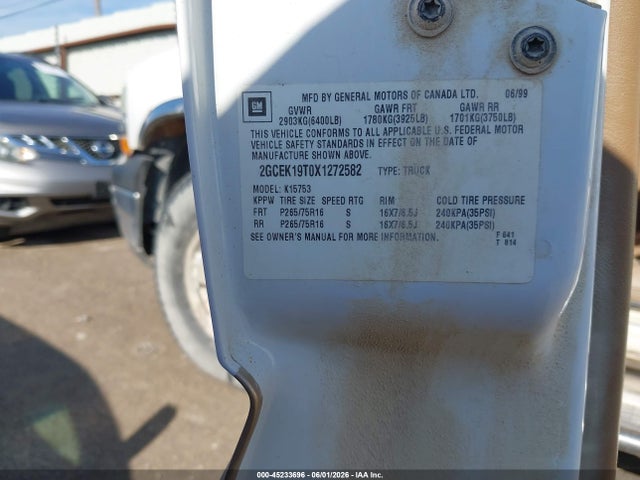 Продажа на аукционе авто 1999 Chevrolet Silverado 1500 Ls, vin: 2GCEK19T0X1272582, номер лота: 45233696
