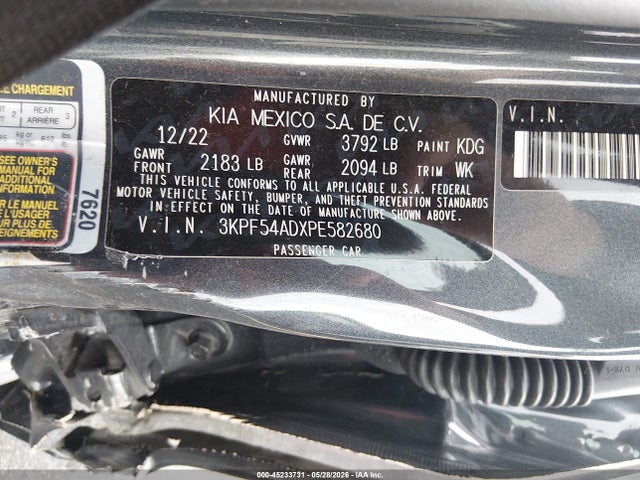 Aukcja sprzedaży 2023 Kia Forte Gt-line, vin: 3KPF54ADXPE582680, numer aukcji: 45233731