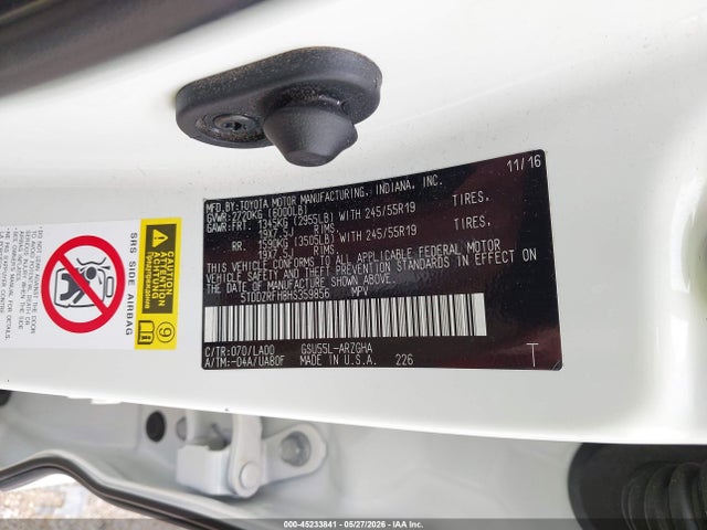 Toyota Highlander Limited Platinum 2017 5TDDZRFH8HS359856 Image 9