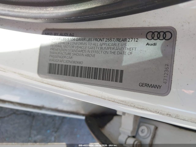 Продаж на аукціоні авто 2013 Audi A6 2.0t Premium, vin: WAUGFAFC3DN080680, номер лоту: 45233854