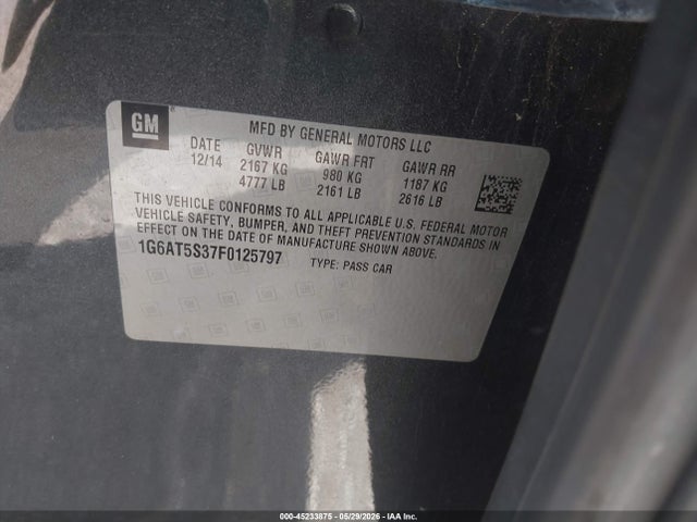 Aukcja sprzedaży 2015 Cadillac Cts Premium, vin: 1G6AT5S37F0125797, numer aukcji: 45233875