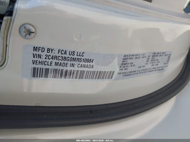 Aukcja sprzedaży 2021 Chrysler Pacifica Touring L Awd, vin: 2C4RC3BG0MR510984, numer aukcji: 45233982