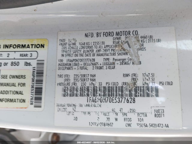 Ford FUSION SE 2014 1FA6P0H70E5377628 Image 9