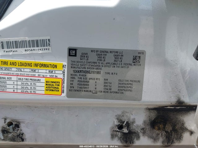 Aukcja sprzedaży 2016 Gmc Acadia Denali, vin: 1GKKRTKD6GJ161980, numer aukcji: 45234013