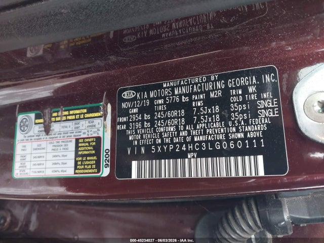 KIA Telluride Lx 2020 5XYP24HC3LG060111 Image 9