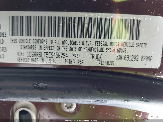 45234049 :رقم المزاد ، 1C6RR6LT5ES456794 vin ، 2014 Ram 1500 Lone Star مزاد بيع