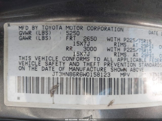 Продажа на аукционе авто 1998 Toyota 4runner Sr5 V6, vin: JT3HN86R6W0158123, номер лота: 45234099