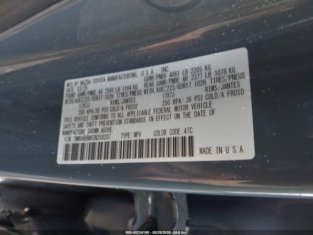 Aukcja sprzedaży 2025 Mazda Cx-50 2.5 S Preferred Package, vin: 7MMVABBM6SN358207, numer aukcji: 45234190
