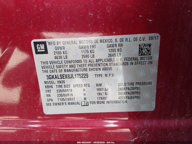 Продаж на аукціоні авто 2018 Gmc Terrain Denali, vin: 3GKALSEX8JL175229, номер лоту: 45234387