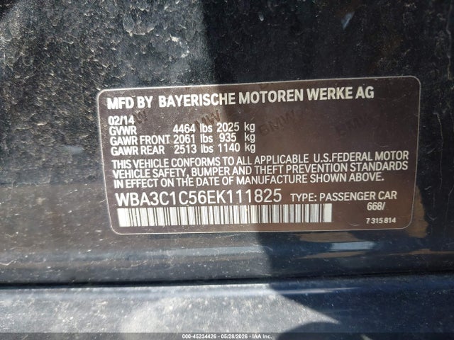 Aukcja sprzedaży 2014 Bmw 328i, vin: WBA3C1C56EK111825, numer aukcji: 45234426