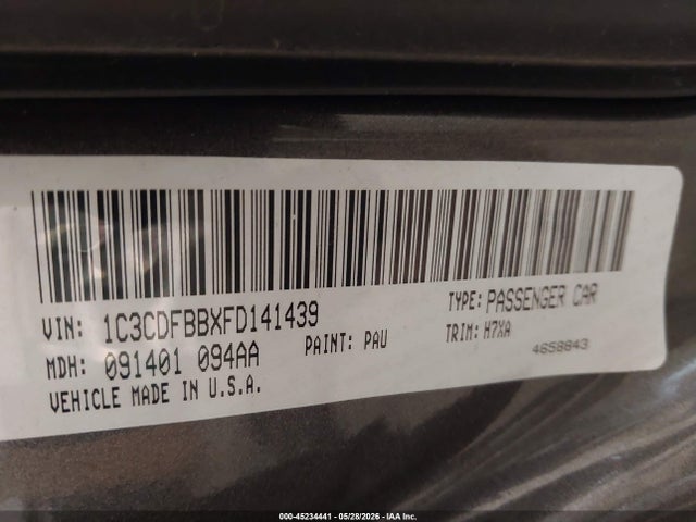 Продажа на аукционе авто 2015 Dodge Dart Sxt, vin: 1C3CDFBBXFD141439, номер лота: 45234441