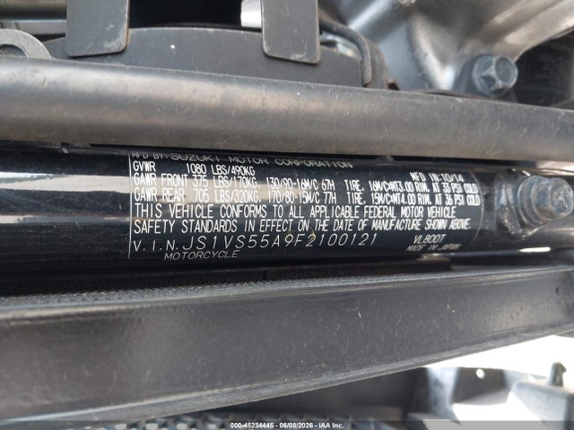 2015 Suzuki Vl800 მანქანა იყიდება აუქციონზე, vin: JS1VS55A9F2100121, აუქციონის ნომერი: 45234445