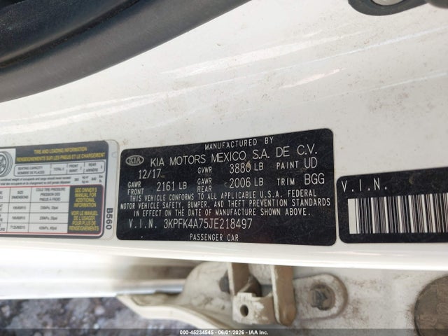 3KPFK4A75JE218497 KIA FORTE LX