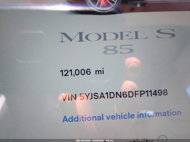45234550 :رقم المزاد ، 5YJSA1DN6DFP11498 vin ، 2013 Tesla Model S مزاد بيع