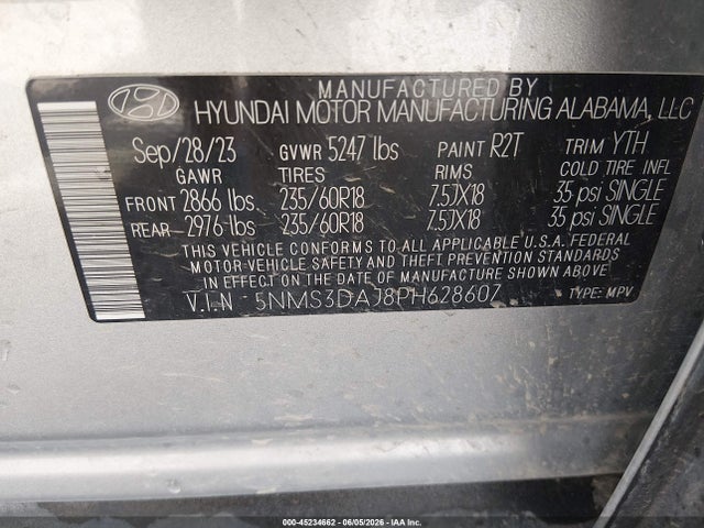 Hyundai Santa Fe Sel 2023 5NMS3DAJ8PH628607 Image 9
