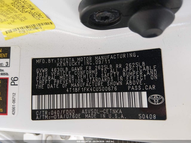 Продаж на аукціоні авто 2012 Toyota Camry Le, vin: 4T1BF1FK4CU500676, номер лоту: 45234735