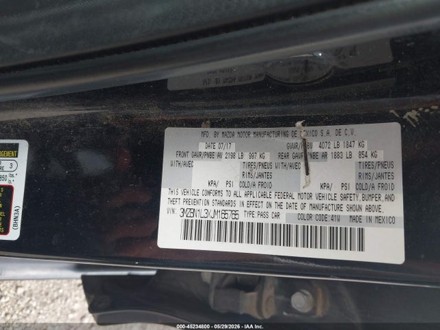 45234800 :رقم المزاد ، 3MZBN1L3XJM165765 vin ، 2018 Mazda Mazda3 Touring مزاد بيع