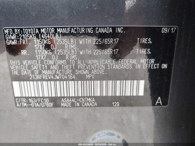 Toyota Rav4 Xle 2018 2T3RFREV4JW704164 Image 9