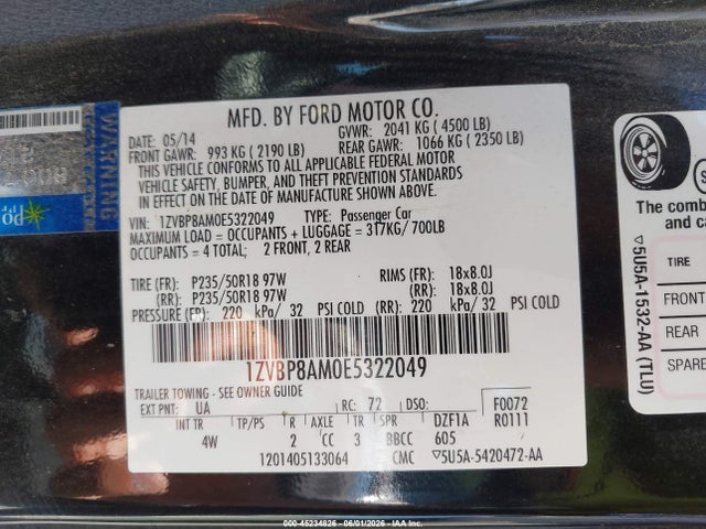 Ford Mustang V6 Premium 2014 1ZVBP8AM0E5322049 Image 9