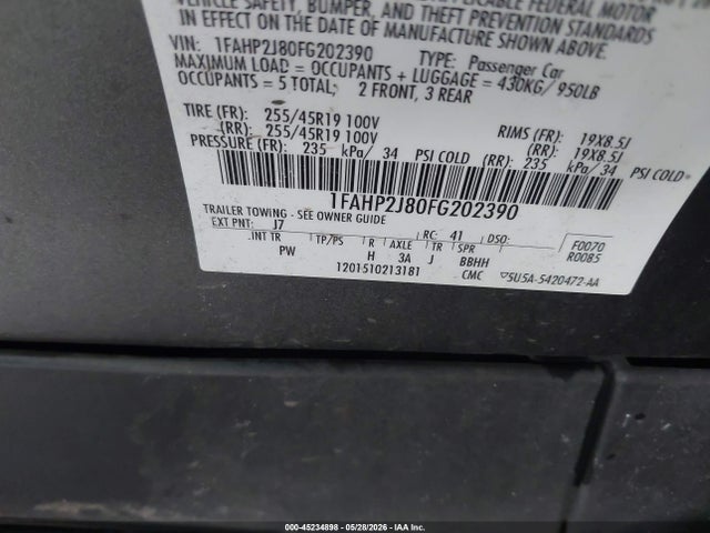 Aukcja sprzedaży 2015 Ford Taurus Limited, vin: 1FAHP2J80FG202390, numer aukcji: 45234898