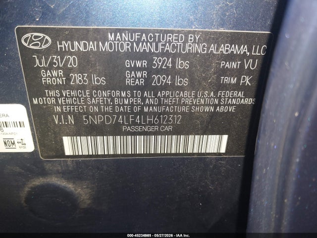Hyundai ELANTRA SE 2020 5NPD74LF4LH612312 Image 9