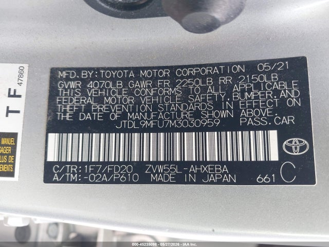 Toyota Prius Le Awd-e 2021 JTDL9MFU7M3030959 Image 9