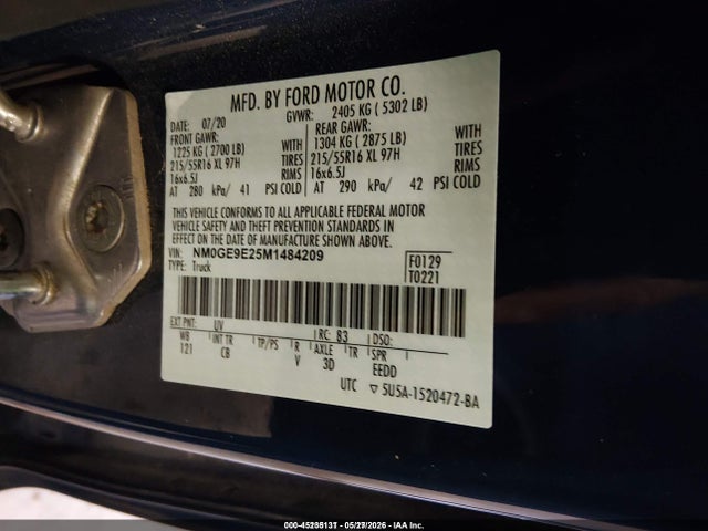 45235131 :رقم المزاد ، NM0GE9E25M1484209 vin ، 2021 Ford Transit Connect Xl Passenger مزاد بيع