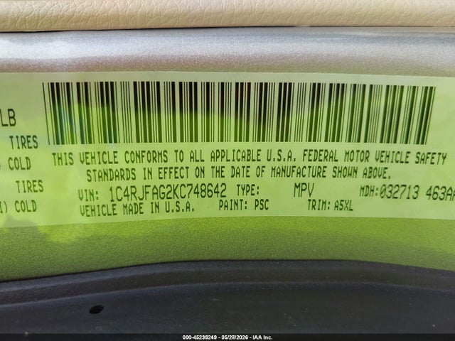 Aukcja sprzedaży 2019 Jeep Grand Cherokee Laredo E 4x4, vin: 1C4RJFAG2KC748642, numer aukcji: 45235249