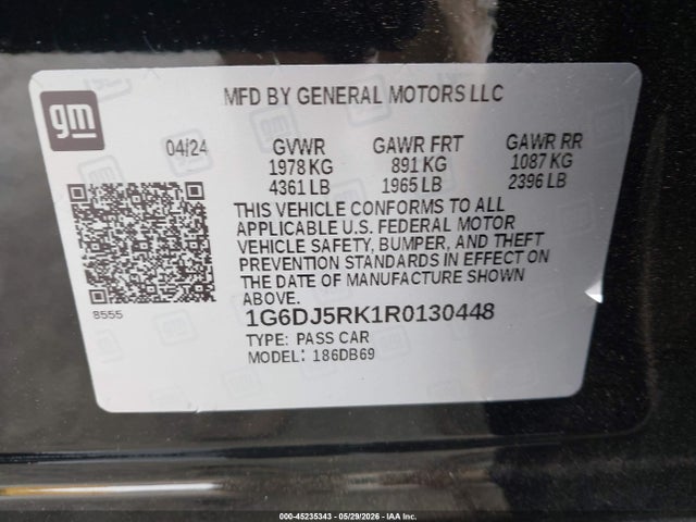 Aukcja sprzedaży 2024 Cadillac Ct4 Luxury, vin: 1G6DJ5RK1R0130448, numer aukcji: 45235343