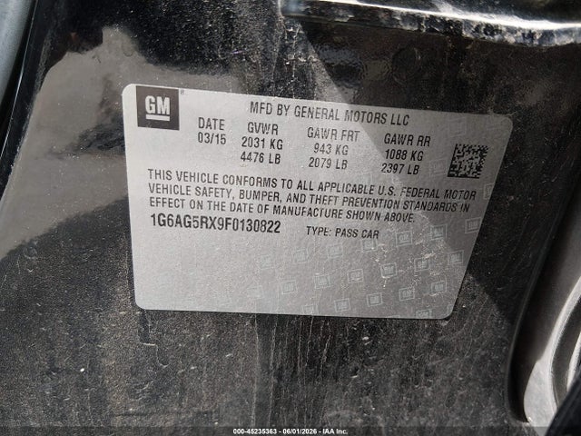 Aukcja sprzedaży 2015 Cadillac Ats Standard, vin: 1G6AG5RX9F0130822, numer aukcji: 45235363