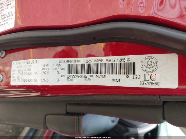 Jeep Cherokee Trailhawk 2016 1C4PJMBS0GW185692 Image 9