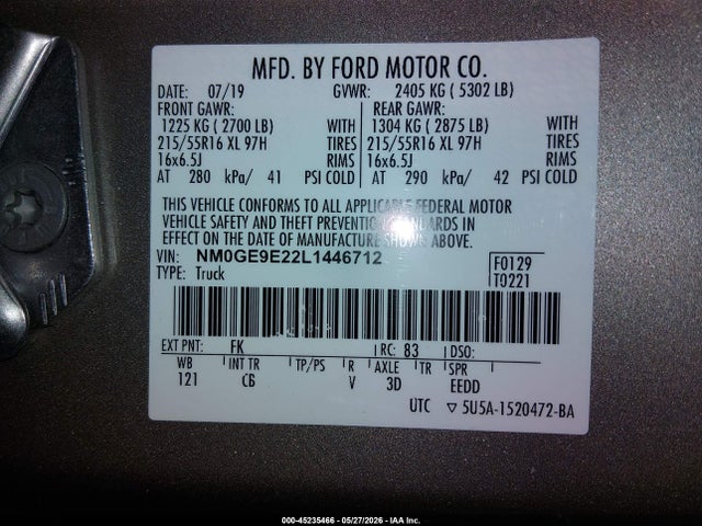 Ford Transit Connect Xl Passenger 2020 NM0GE9E22L1446712 Image 9