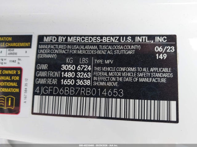 Auction sale of the 2024 Mercedes-benz Amg Gle 53 Coupe 4matic+, vin: 4JGFD6BB7RB014653, lot number: 45235468