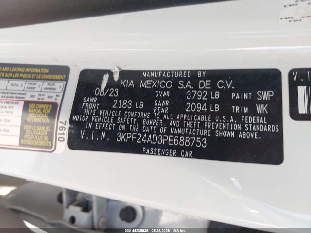 KIA Forte Lxs 2023 3KPF24AD3PE688753 Image 9