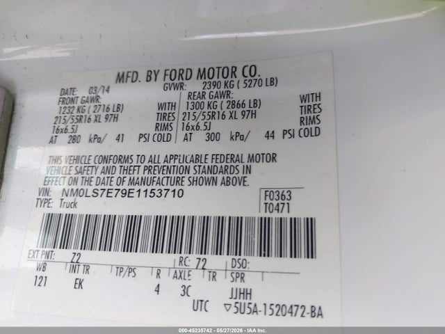 Ford Transit Connect Xl 2014 NM0LS7E79E1153710 Image 9