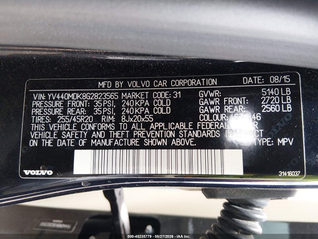 Volvo Xc60 T5 Drive-e Premier 2016 YV440MDK8G2823565 Image 9