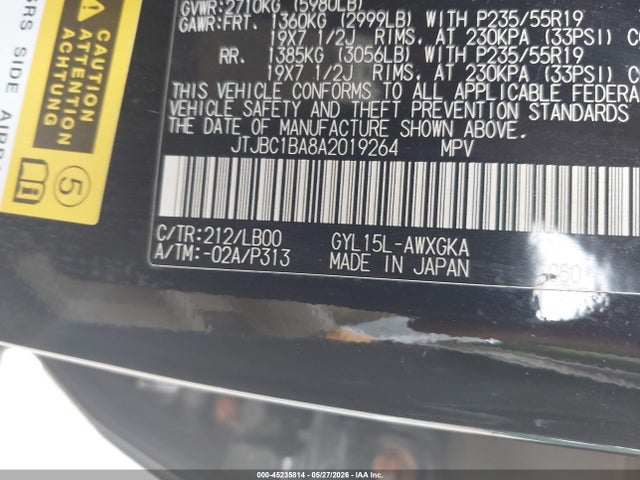 Продаж на аукціоні авто 2010 Lexus Rx 450h, vin: JTJBC1BA8A2019264, номер лоту: 45235814